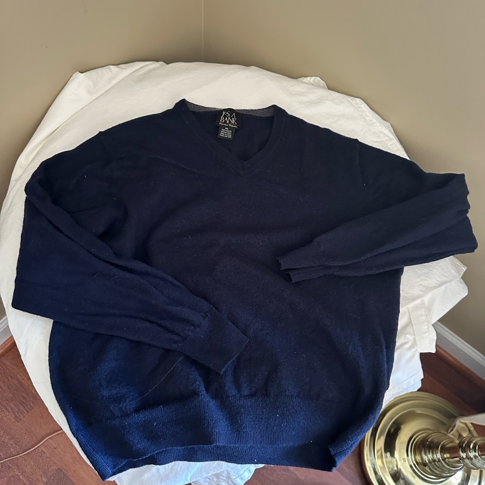 Jos. A. Bank Navy V-Neck Sweater